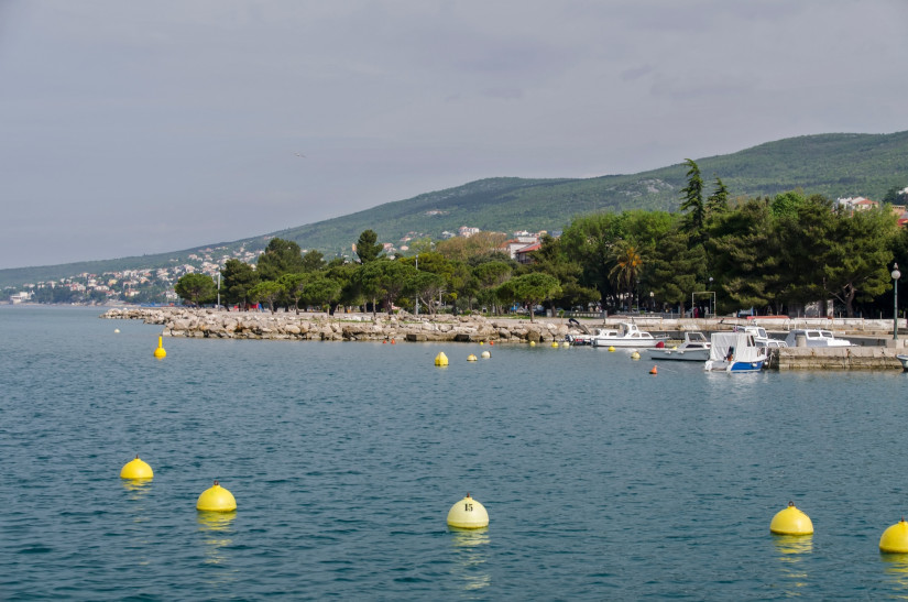 View on the Crikvenica beach in the summer