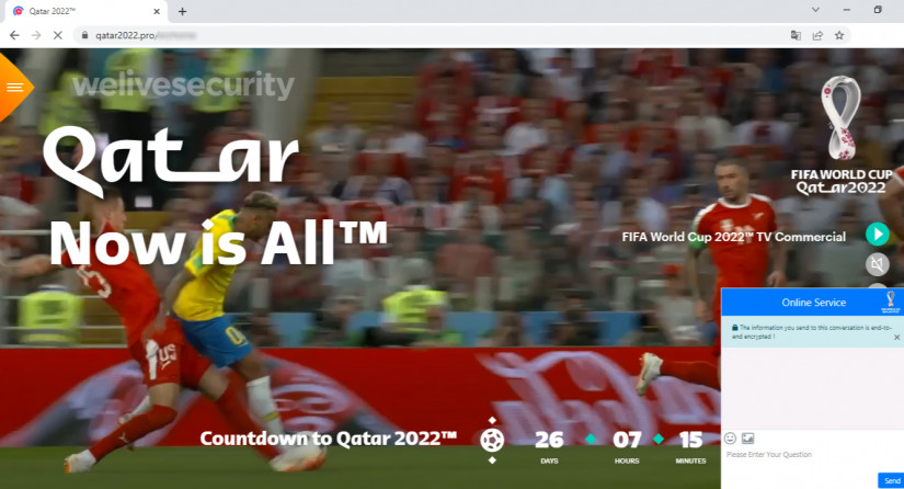 A FIFA világbajnokság hivatalos honlapjának hamis másolata
