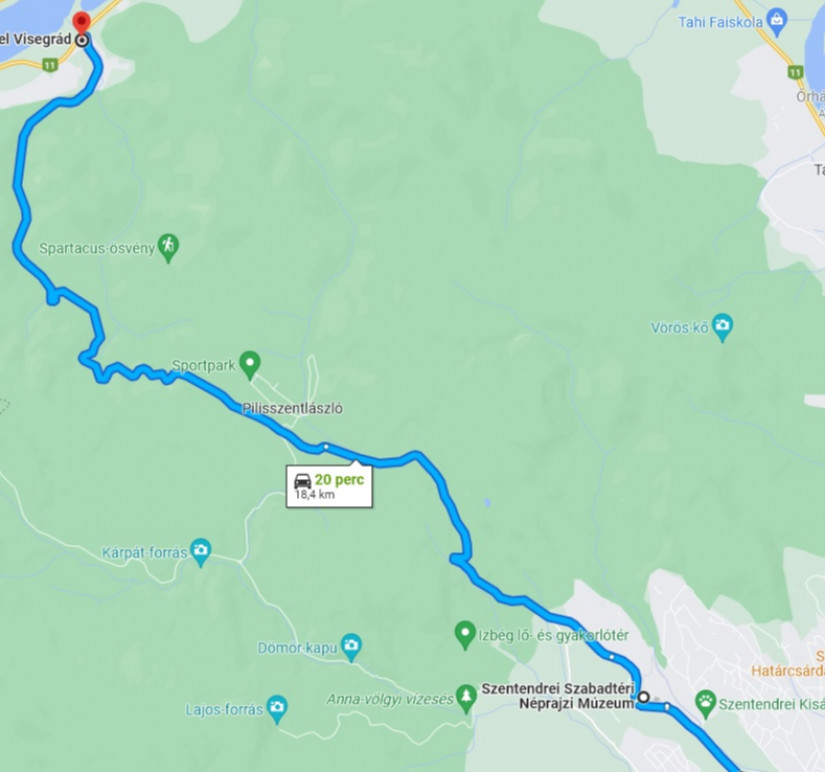 Ez Pest megye egyik leghírhedtebb útja, az 1116-os mellékút. Forrás: Google Maps