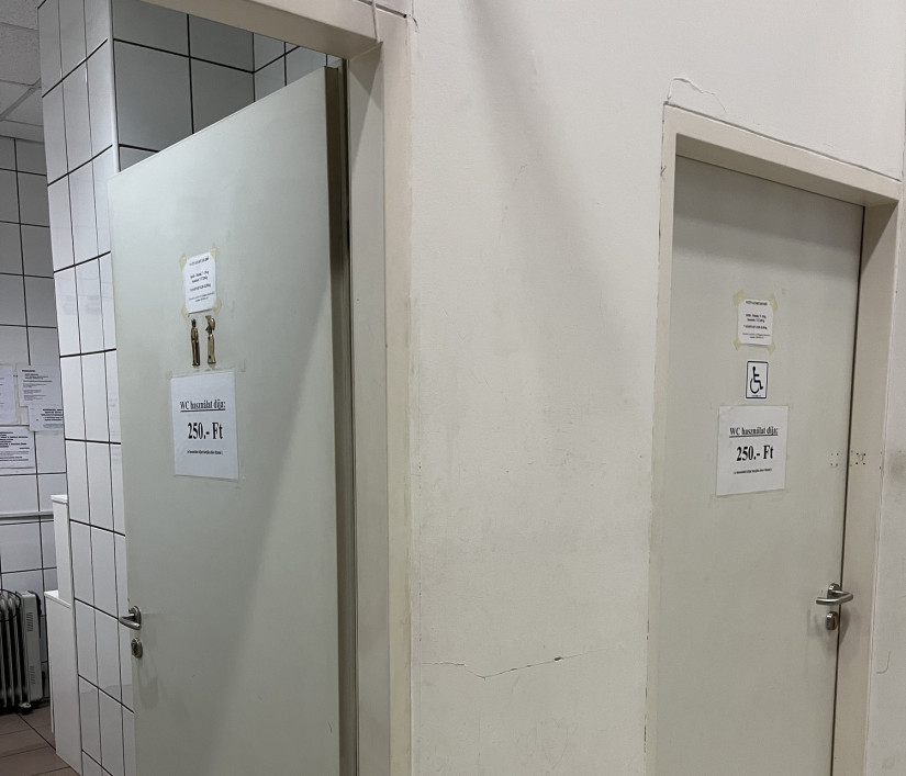 Az óbudai Flórián üzletközpontban 250 forintba kerül a mosdóhasználat. Fotó: Pénzcentrum.
