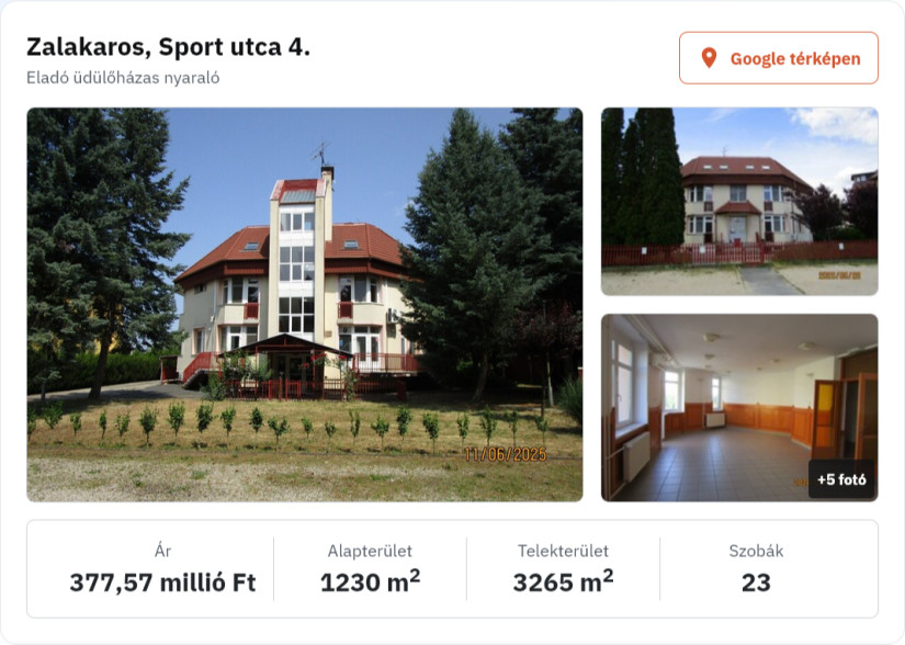 Eladó a zalakarosi KR-ütülő. Forrás: ingatlan.com