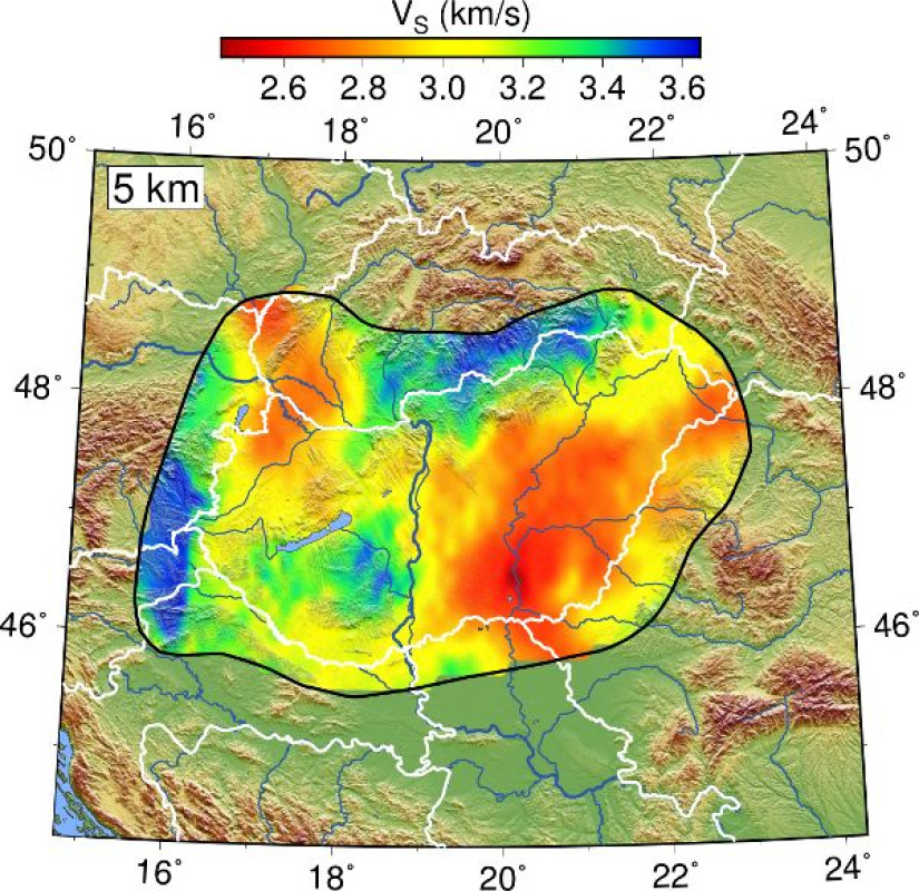 a Földfizikai és űrtudományi Kutatóintézet és a GEOMEGA Kft. földrengés térképe