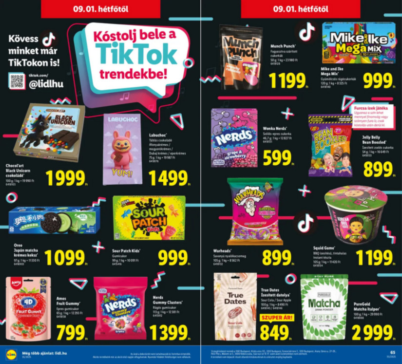 A Lidl TikTok akciói. Forrás: akciós kiadvány