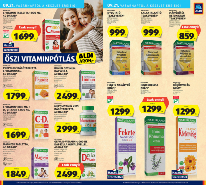 Az Aldi kínálata. Forrás: akciós kiadvány