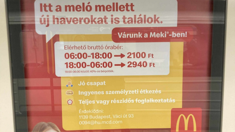 A váci úti McDonald's plakátja. Fotó: Pénzcentrum