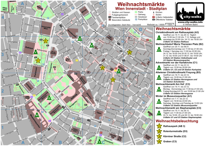 bécs karácsonyi vásár 2025 térkép