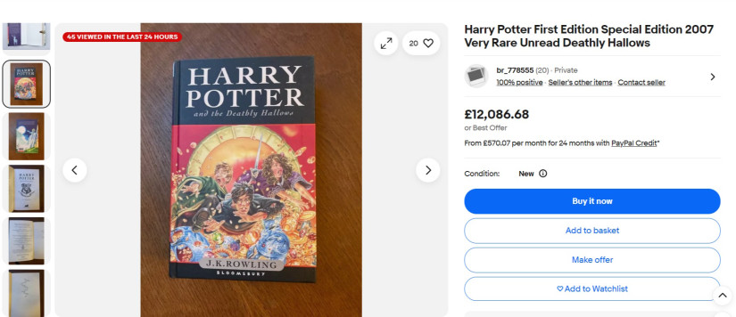 Harry Potter és a Halál Ereklyéi az eBay-en.