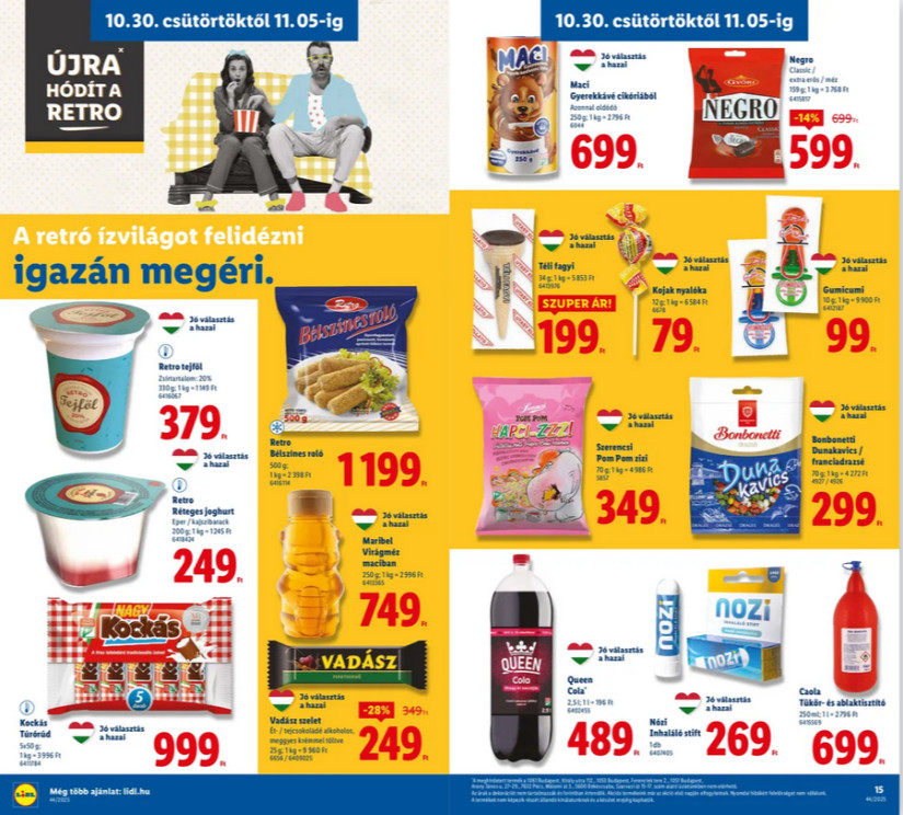 Retró akciók a Lidl-ben. Forrás: akciós újság