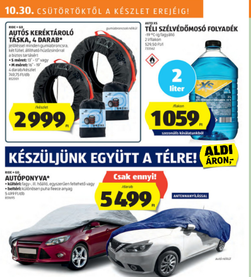 Az Aldi téli autós kínálata. Forrás: akciós újság