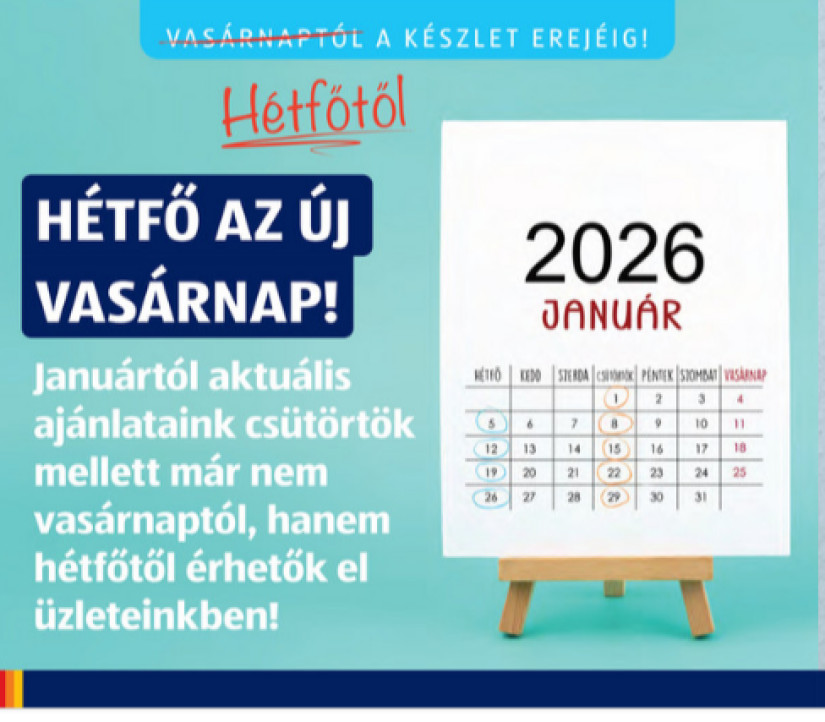 Változik az akciók ütemezése. Forrás: akciós kiadvány