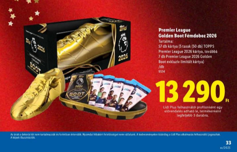 Limitált kiadású focikártyák érkeznek a Lidl-be. Forrás: akciós újság