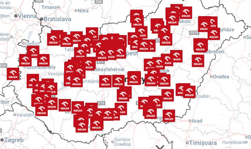 Orlen benzinkutak. Forrás: Orlen weboldala.