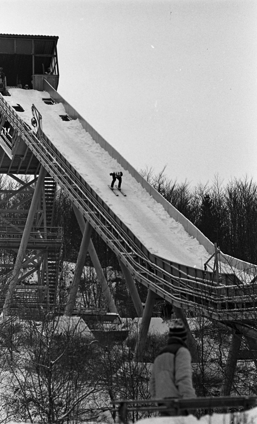 Mátraháza, síugró sánc 1985-ben, Fotó adományozó: Urbán Tamás / Fortepan
