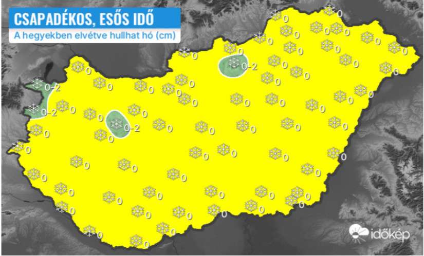 Magyarország hótérképe. Forrás: időkép.