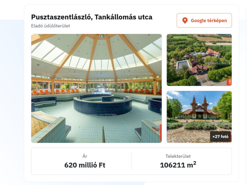 Eladó pusztaszentlászlói fürdő