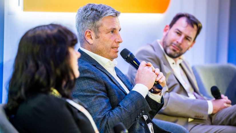 Kardos Péter, az SSI Schäfer Systems International Kft. ügyvezető igazgatója a Portfolio Retail Day 2026 konferencián.