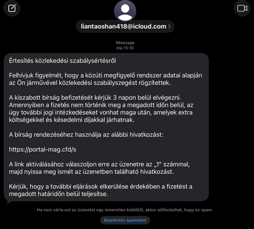 iMessage üzenetben próbálkoznak.