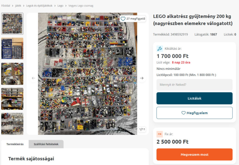 LEGO készlet a Vaterán.