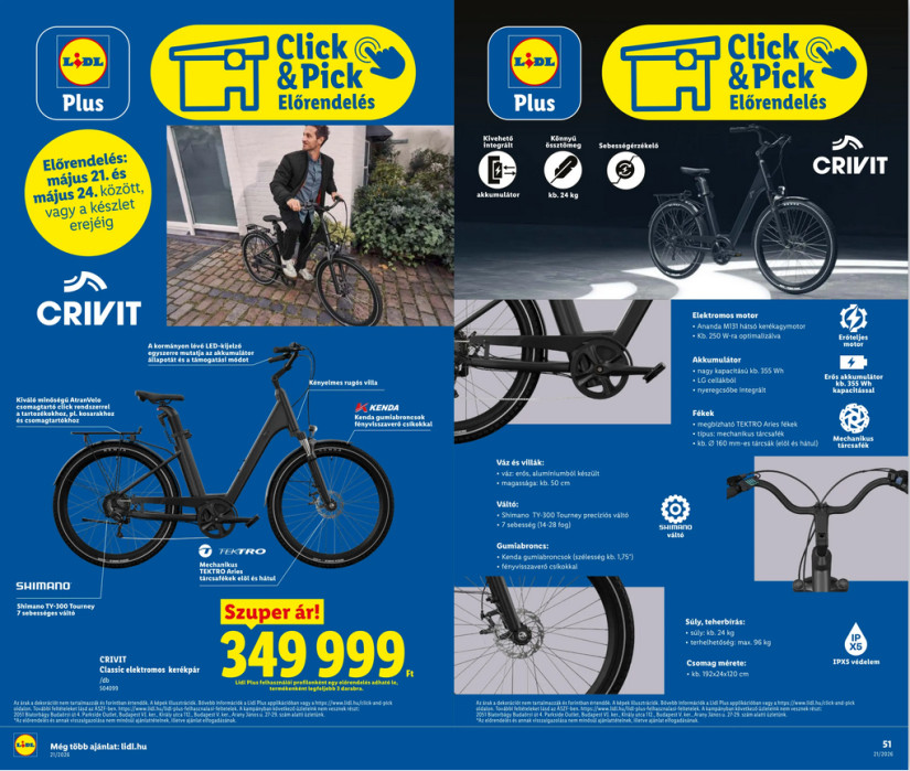 Az elektromos kerékpár. Forrás: Lidl akciós kiadvány