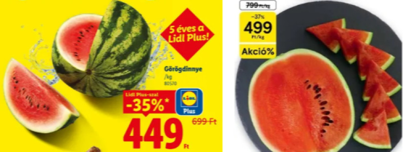 Forrás: Lidl, Tesco akciós újság