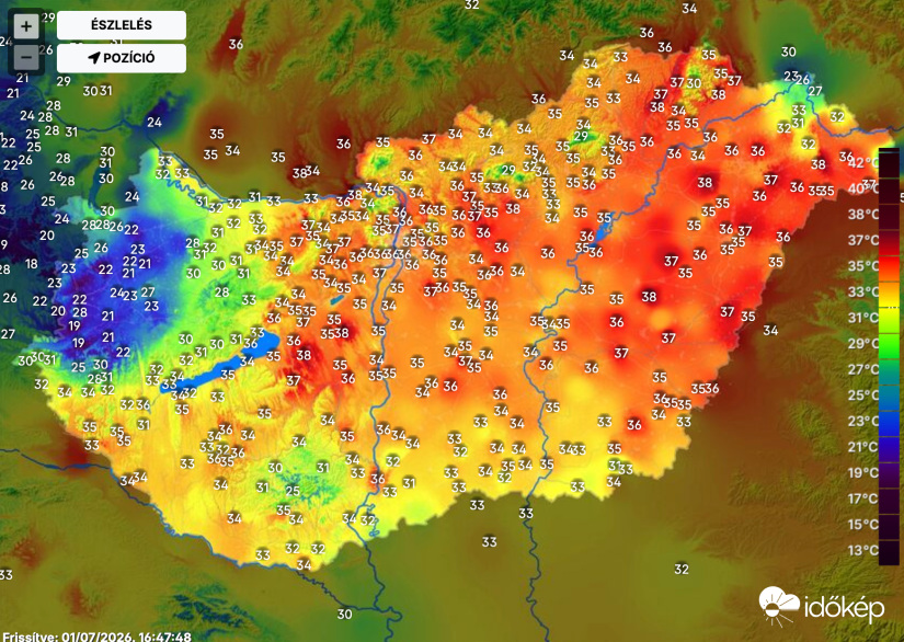 Az Időkép hőtérképe