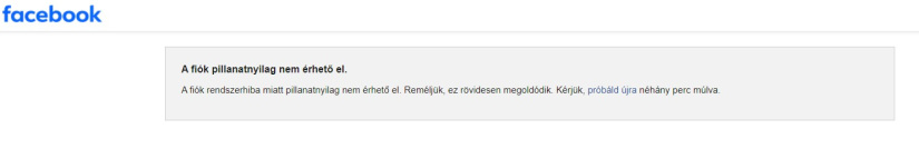 Facebook hiba.