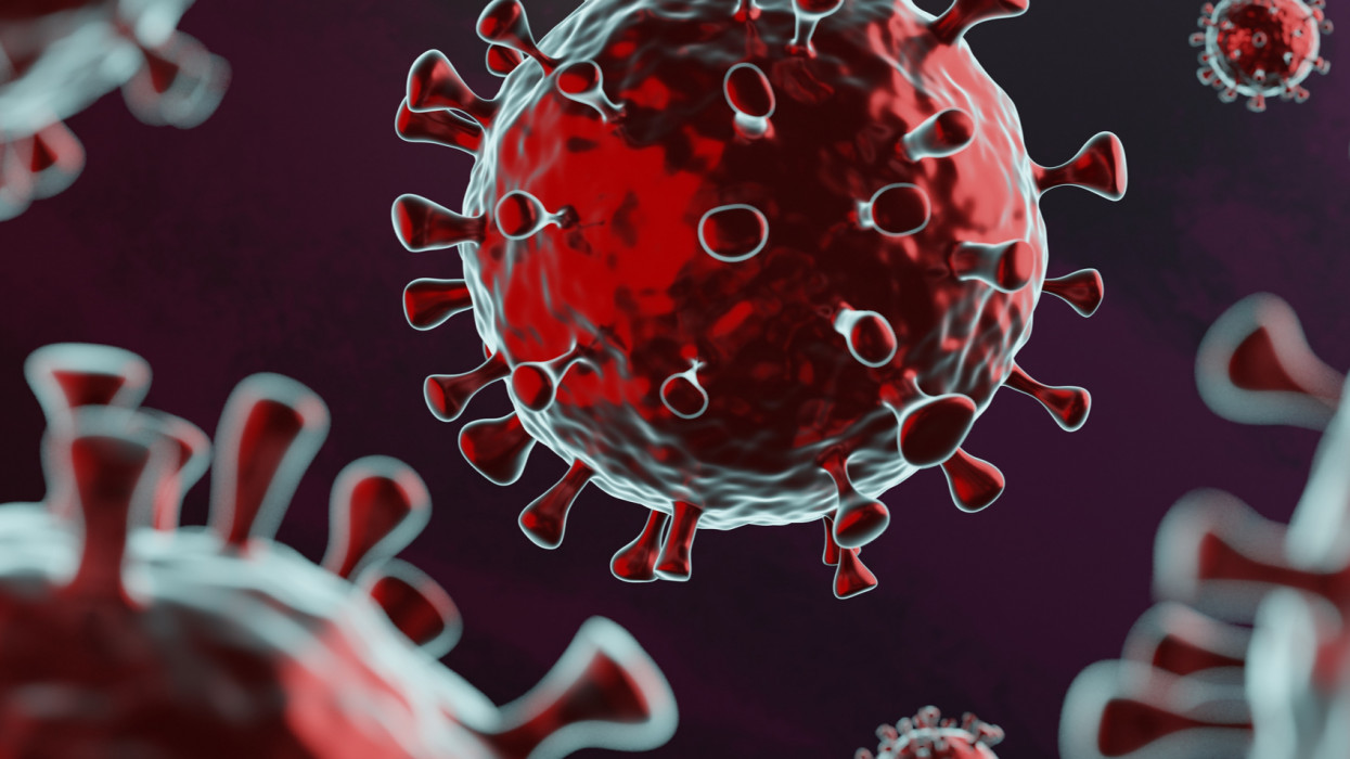 Artists computer rendered illustration of a microscopic virus.