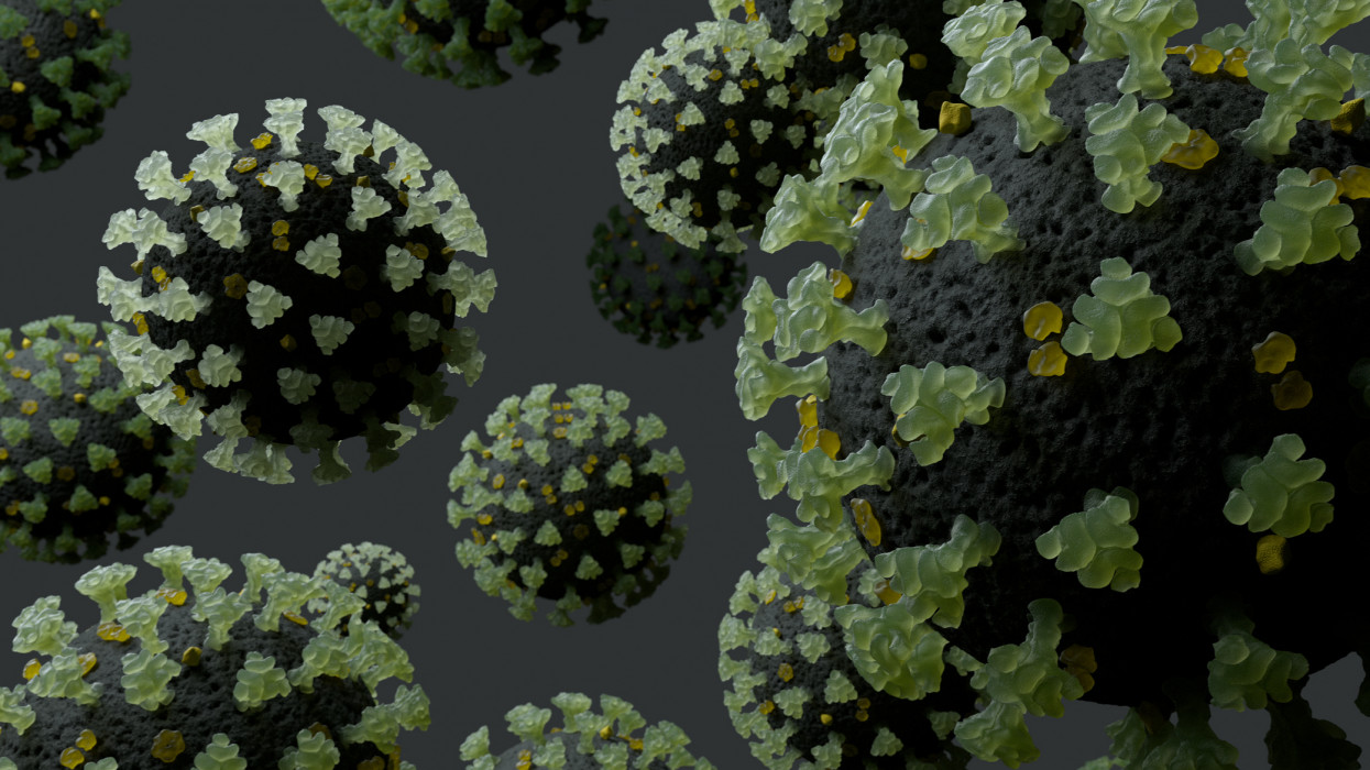 Digital generated image of macro view of the corona virus from the 2020. cimlapi