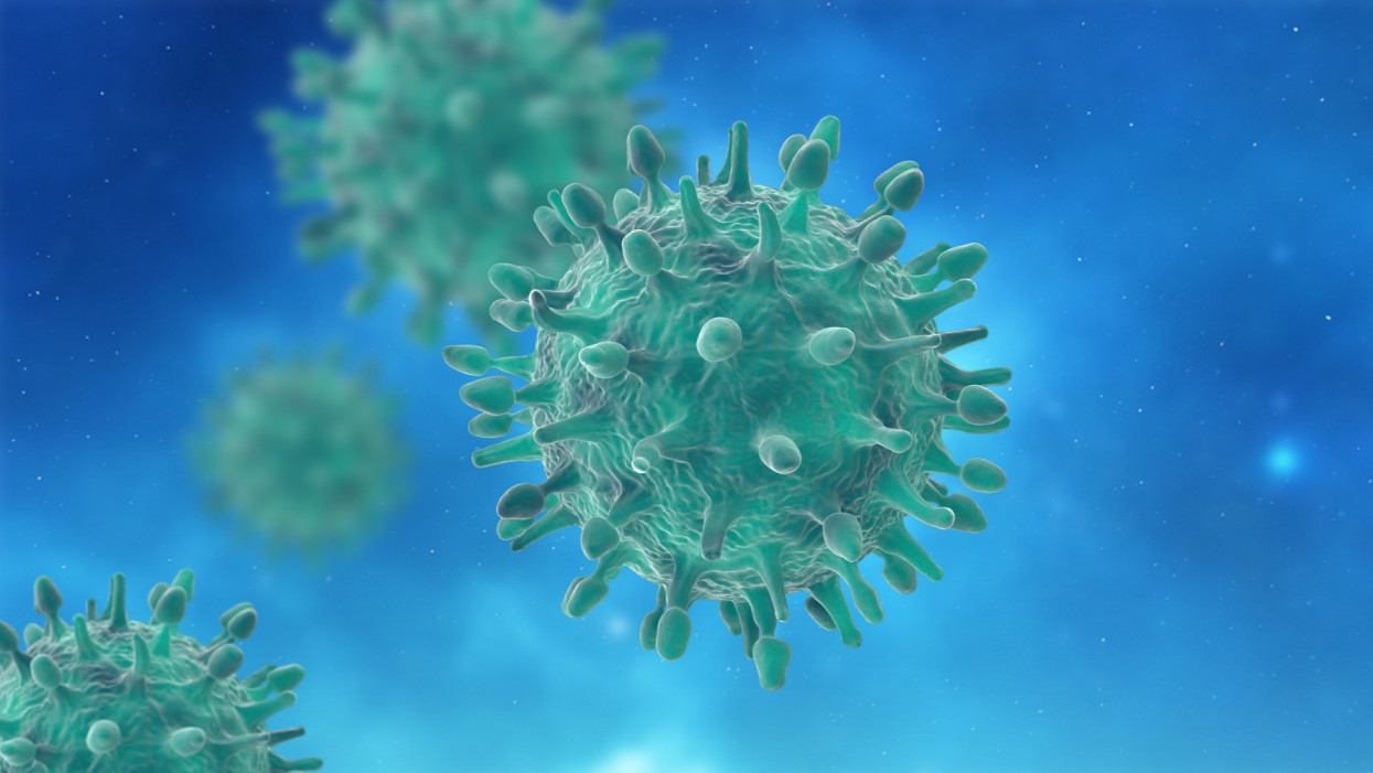 3D objects of H1N1 Viruses in abstract plasma cimlapi