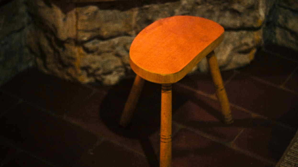Stool, Wood - Material, Chair, Old, Three Objects