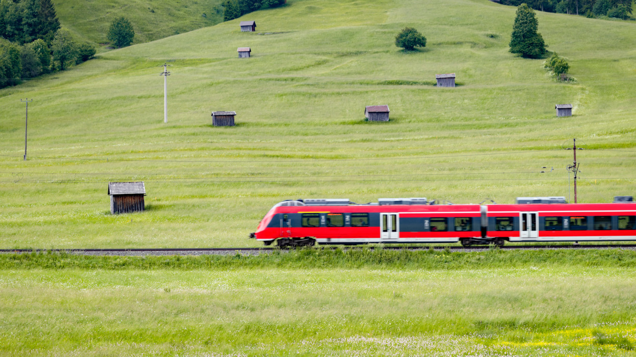 Commuter train in the Tyrol region