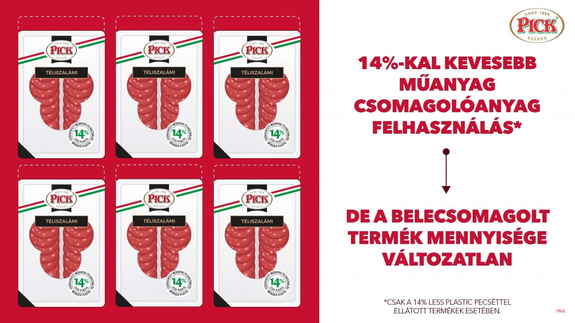 A plasztik csomagolás mérete csökkent, minden más változatlan