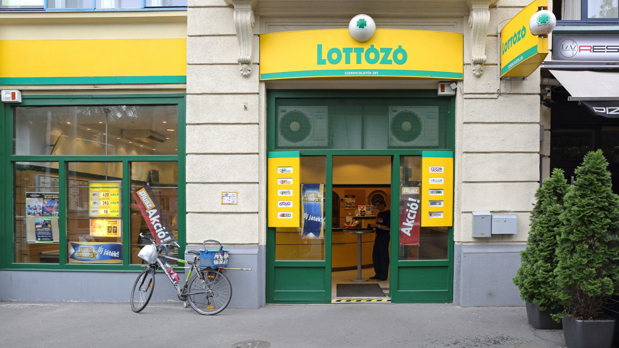 BUDAPEST, HUNGARY - JULY 13, 2015: Lottery Shop and Gambling Service in Budapest, Hungary.