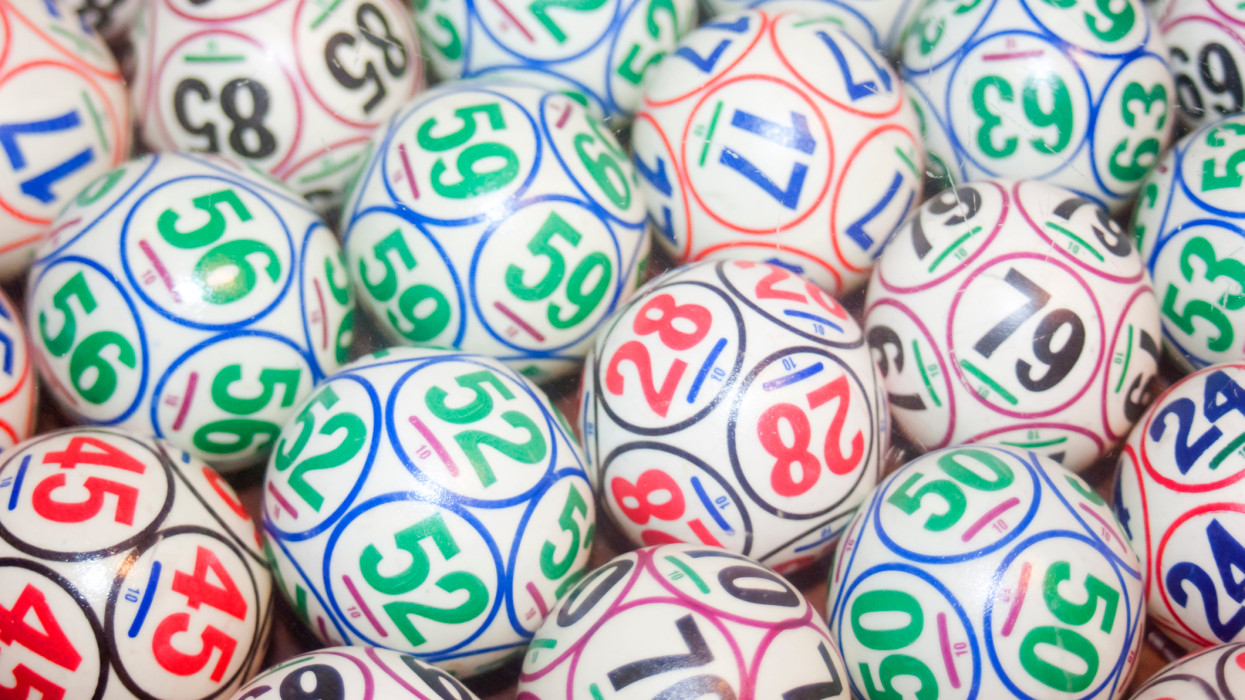 Lottery, bingo balls. High angle full frame view suitable for background purposes..
