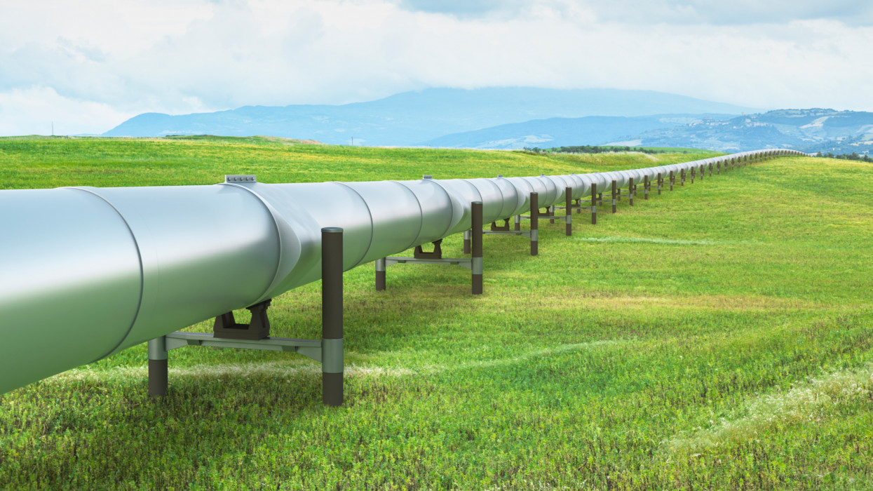 Pipeline in green landscape