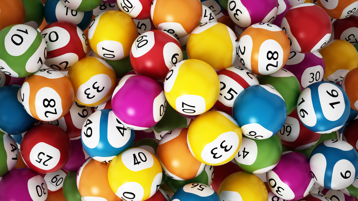 Multi-colored lottery balls.