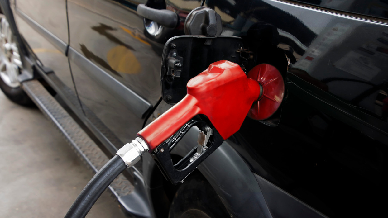 gasoline on refueling a vehicle at a gas station