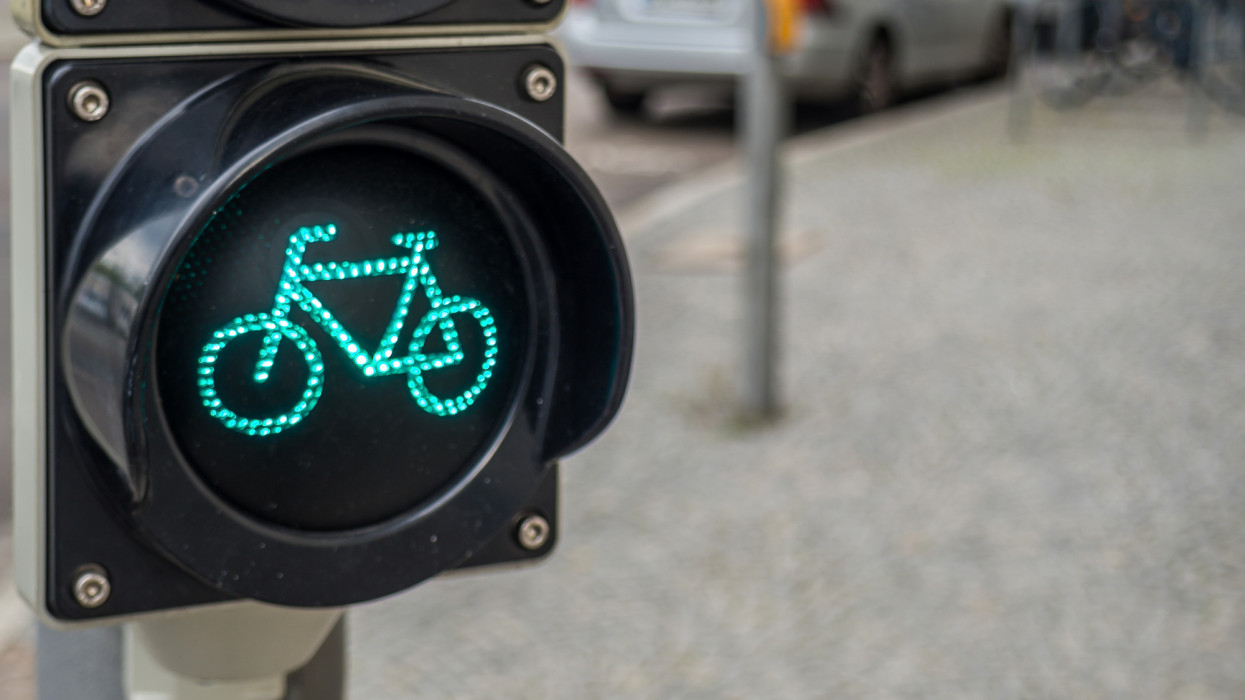 Bicycle light green bike street