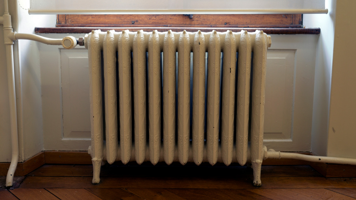 Retro style radiator at Biel, Bern Canton, Switzerland