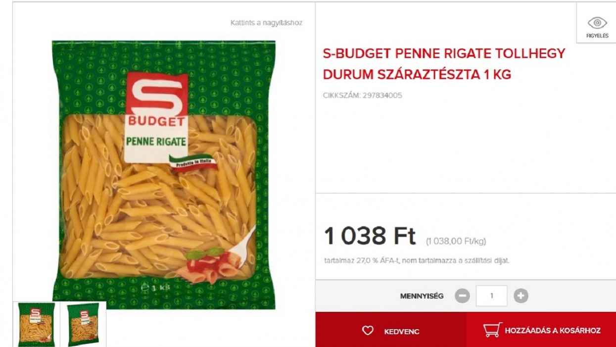 Nem ámítás: így kerül ugyanaz a tészta 82%-kal többe a magyar Sparban, mint egy osztrákban