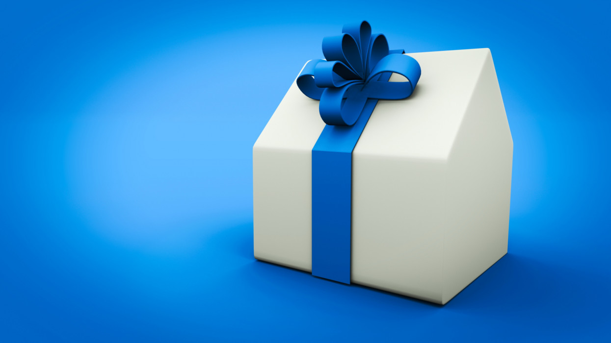 3d render of a house shape gift box