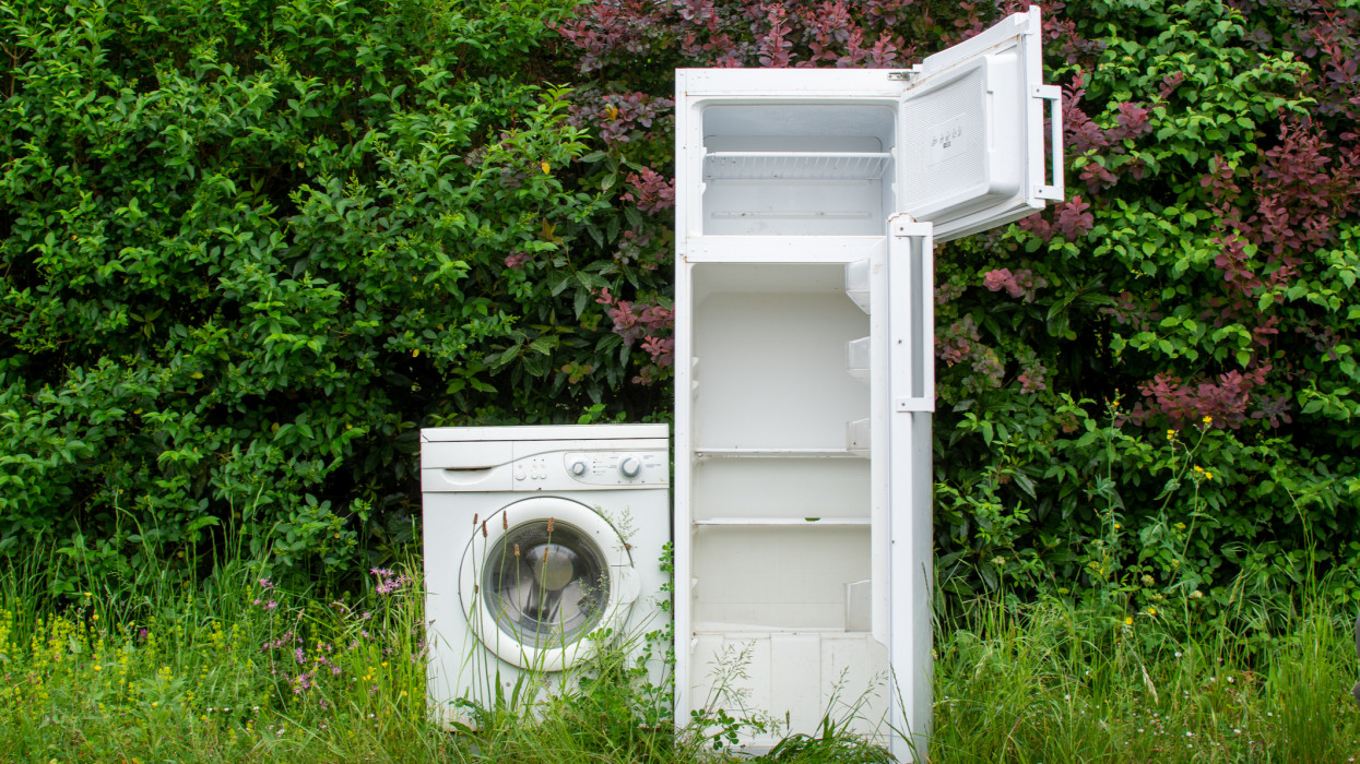 two appliances in the garden to take to the recycling center