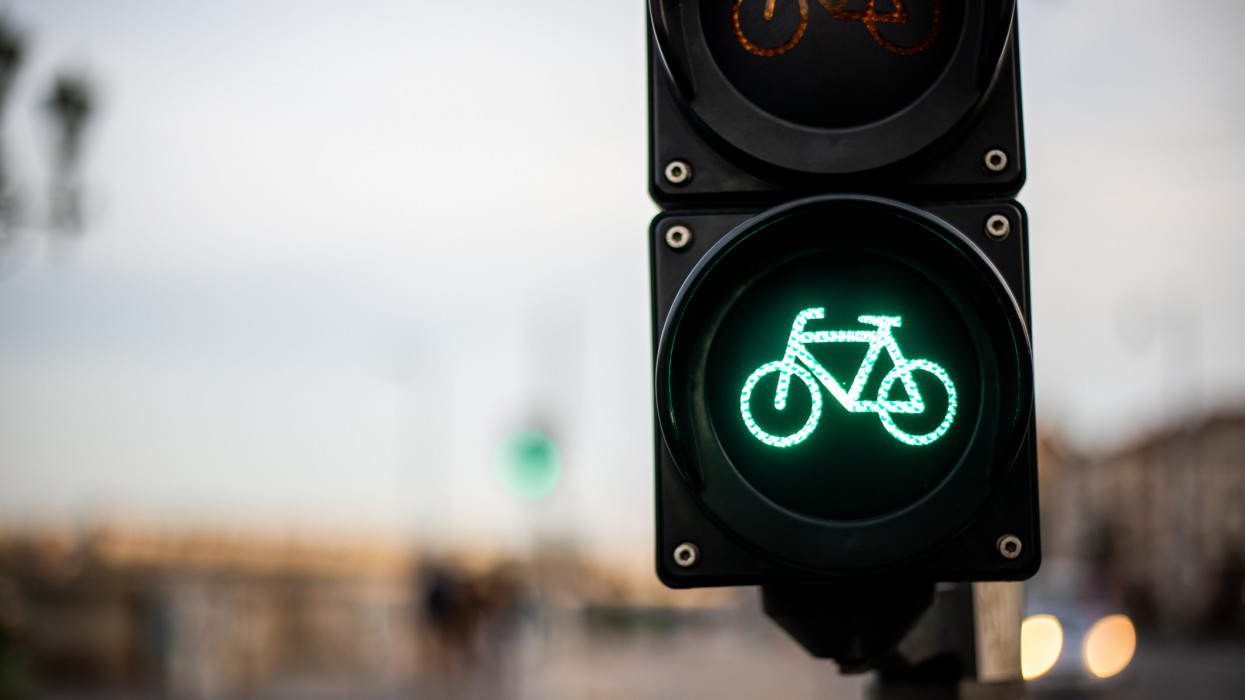 Bicycle traffic signal, green light