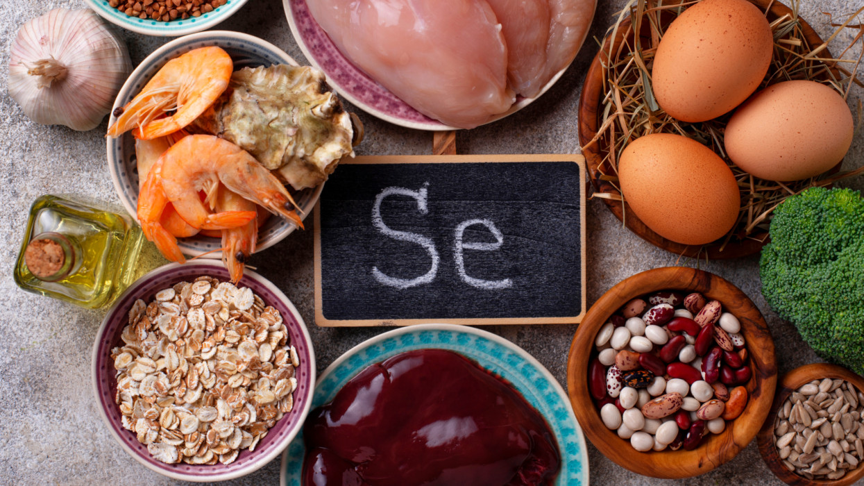 Healthy product sources of selenium. Food rich in Se