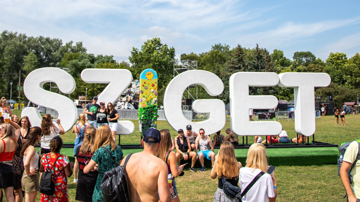 People at the Sziget festival in Hungary, Budapest, 2019