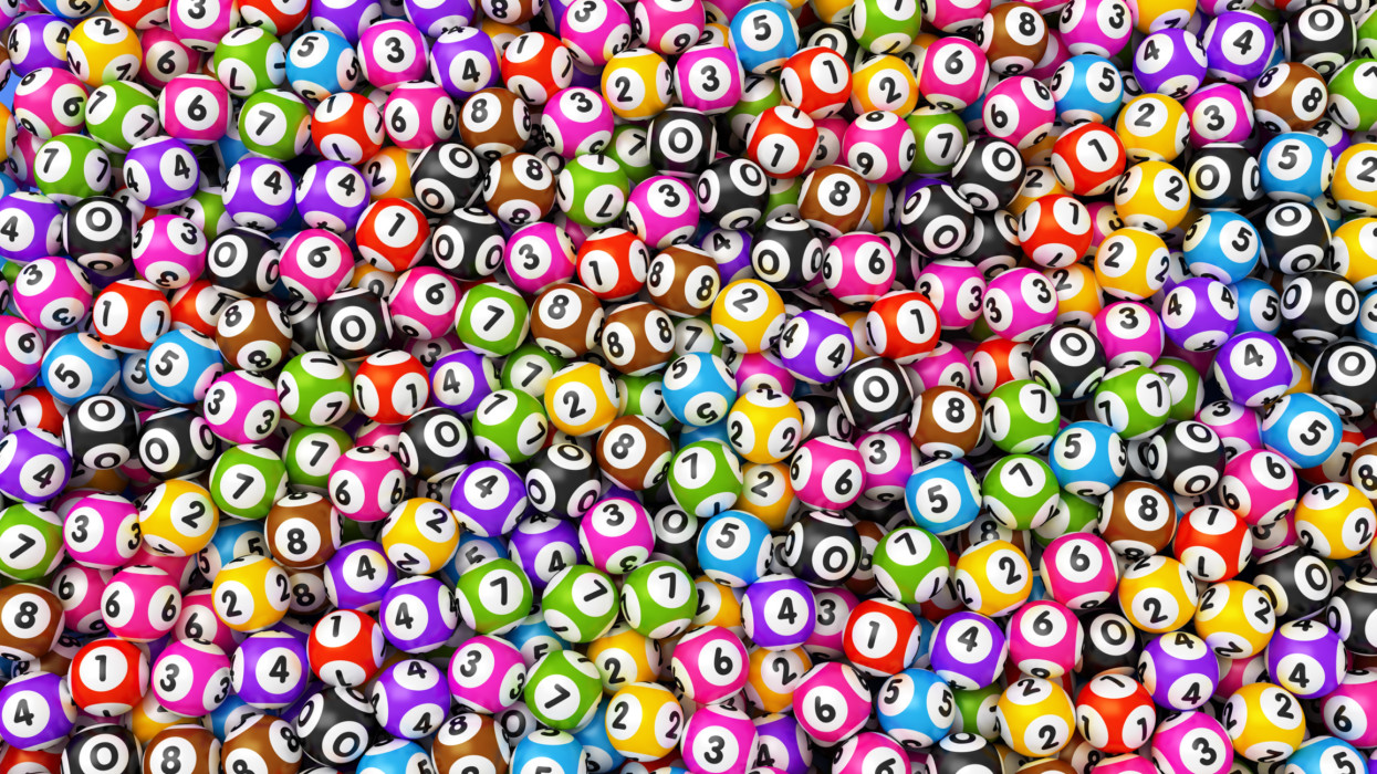 Multicolor lottery balls background