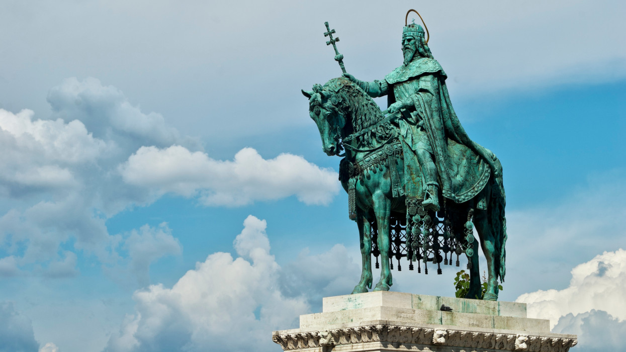 Statue of King Stephan,first King of Hungary.