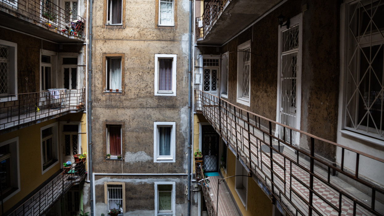 Old apartment residential building in Budapest, Hungary