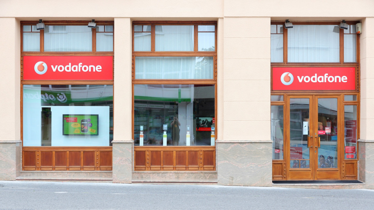 Kaposvar, Hungary - August 11, 2012: Vodafone store on August 11, 2012 in Kaposvar, Hungary. Vodafone controls 22.84Aaa of Hungarian mobile phone market (2012).
