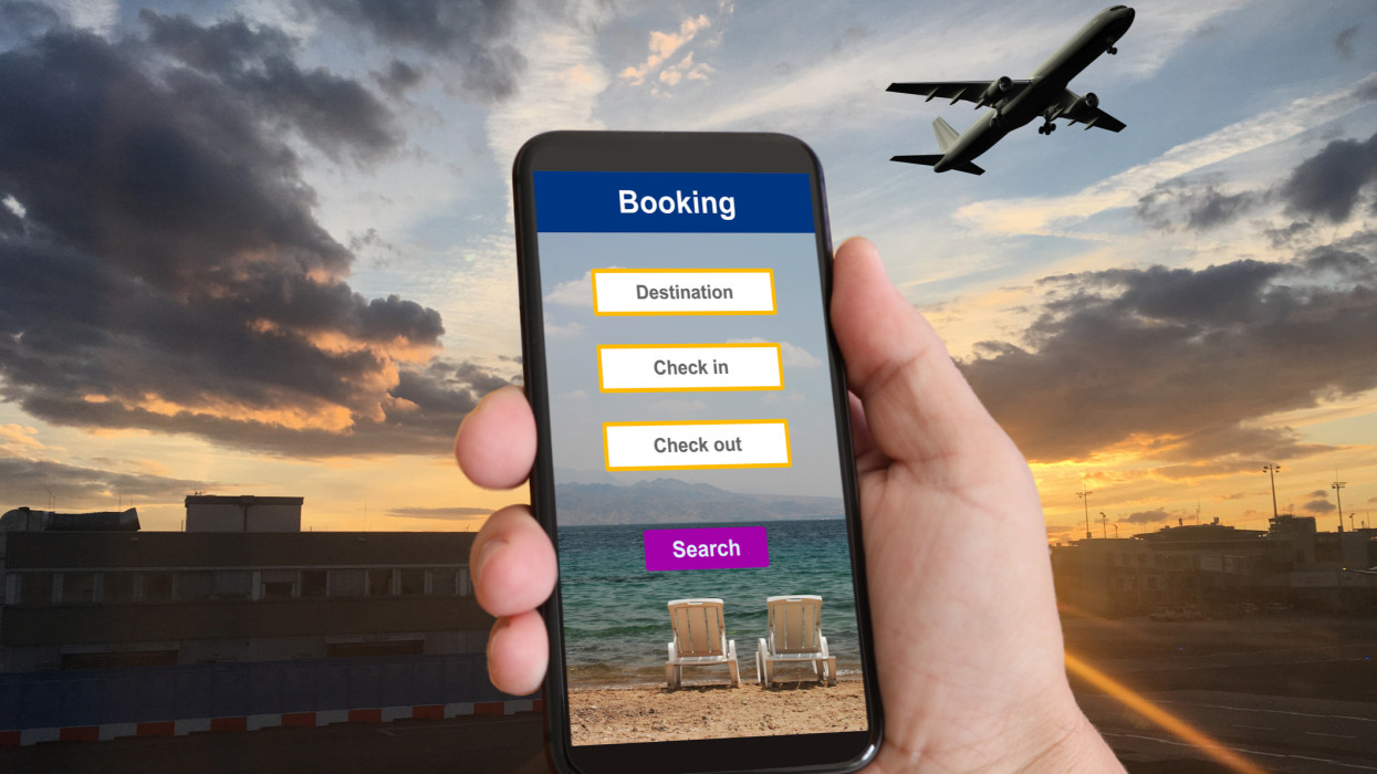 Hotel booking mobile phone online travel search reservation
